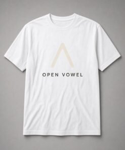 Open Vowel Phonetic Symbol unisex t-shirt in white with bold phonetic open-vowel symbol